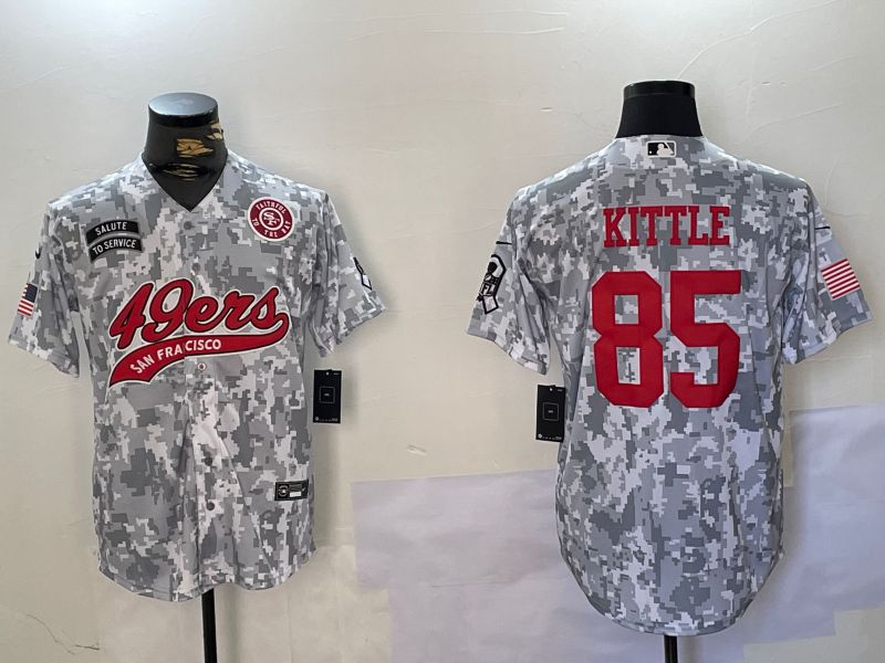 Men San Francisco 49ers #85 Kittle Nike Arctic Camo 2024 Salute to Service Limited NFL Jersey style 2